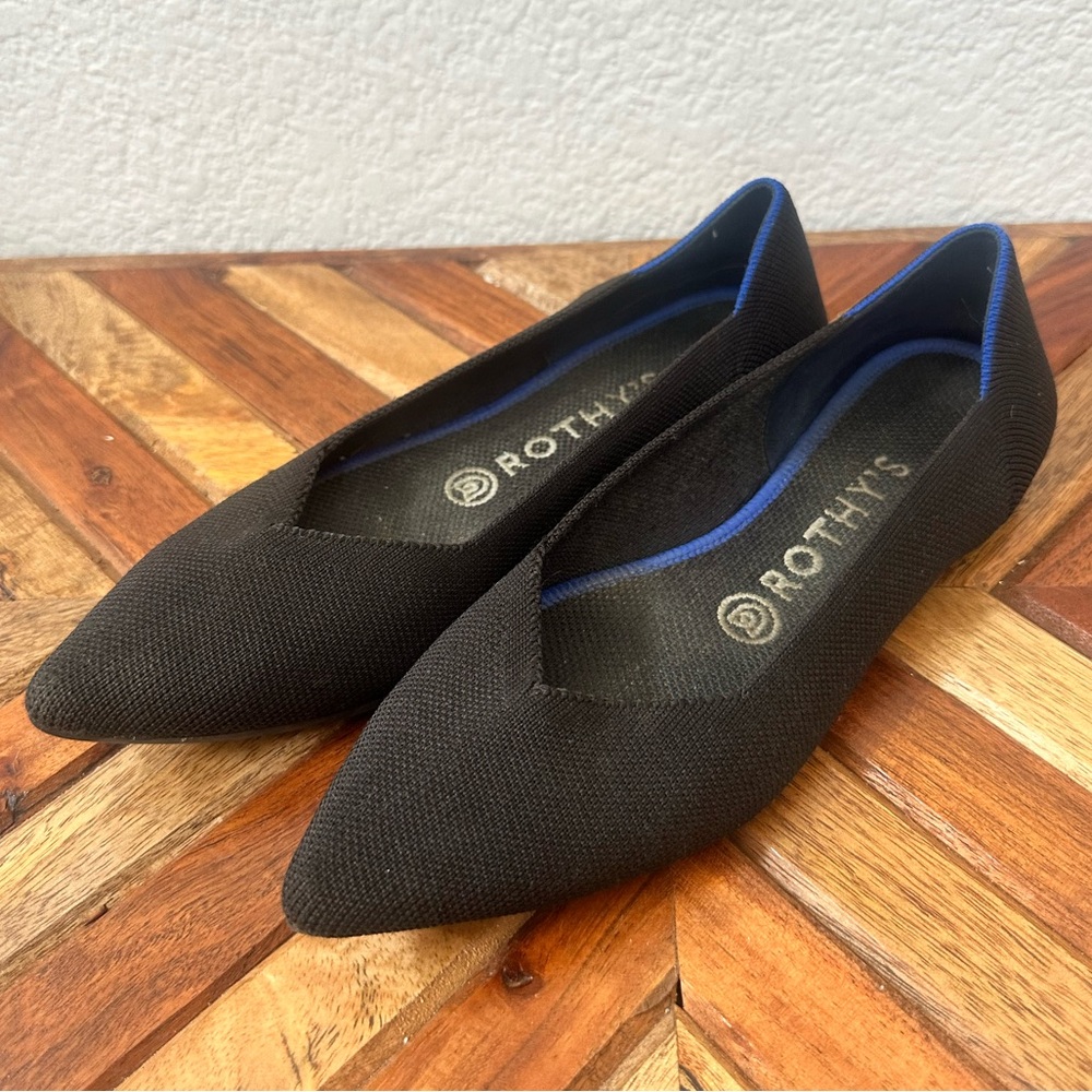 Rothy’s The Point Flats Black Size 7.5